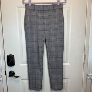J. Crew 365 Plaid Trousers Pants Sz 4 Lined. Black, White & Red NWOT #H2873